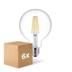 Mehrfachpackung 6x Philips MASTER Value LED Globe E27 120mm Fadenlampe Klar 5.9W 806lm - 927 Extra Warmweiß | Höchste Farbwiedergabe - Ersatz Für 60W