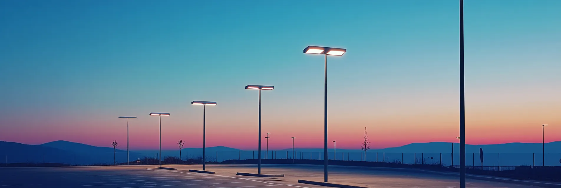 Noxion Straßenleuchten auf einem Parkplatz